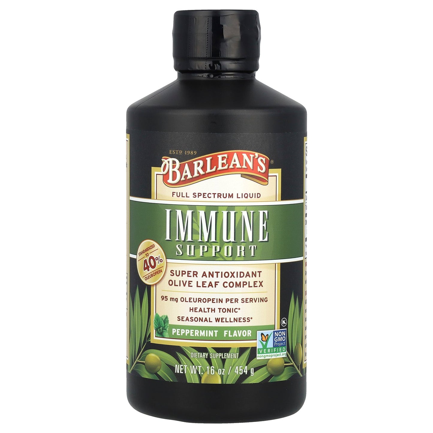 Barlean's, Olive Leaf Complex, Peppermint, 95 mg, 16 oz (454 g)