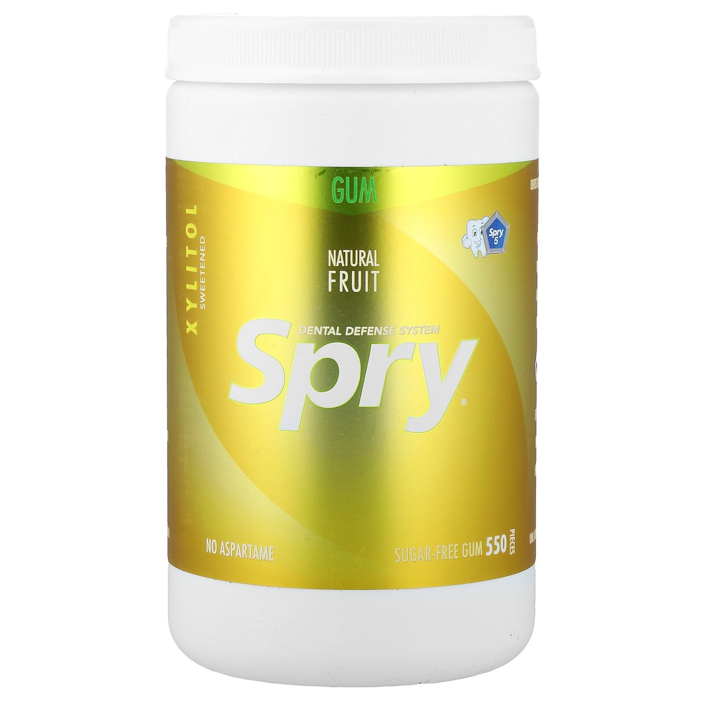 Xlear, Spry®, Chewing Gum, Natural Fruit, Sugar Free, 550 Pieces