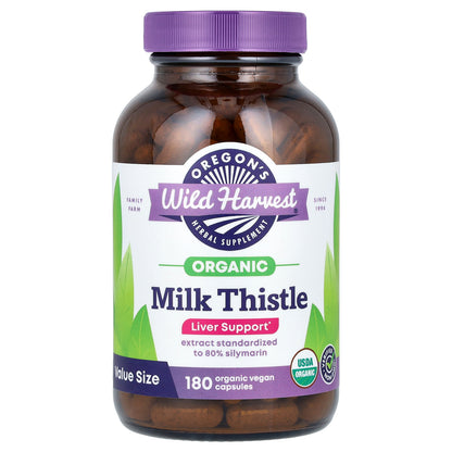 Oregon's Wild Harvest, Organic Milk Thistle, 180 Organic Vegan Capsules