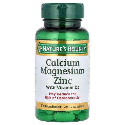 Nature's Bounty, Calcium Magnesium Zinc with Vitamin D3, 100 Coated Caplets