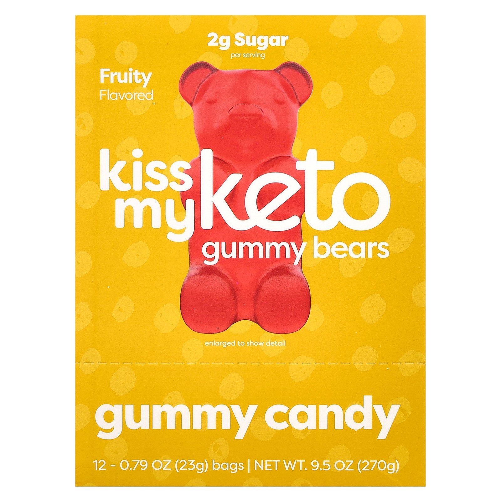 Kiss My Keto, Keto Gummy Bears, Fruity, 12 Bags, 0.79 oz (23 g) Each
