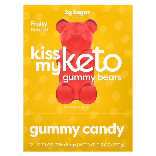 Kiss My Keto, Keto Gummy Bears, Fruity, 12 Bags, 0.79 oz (23 g) Each
