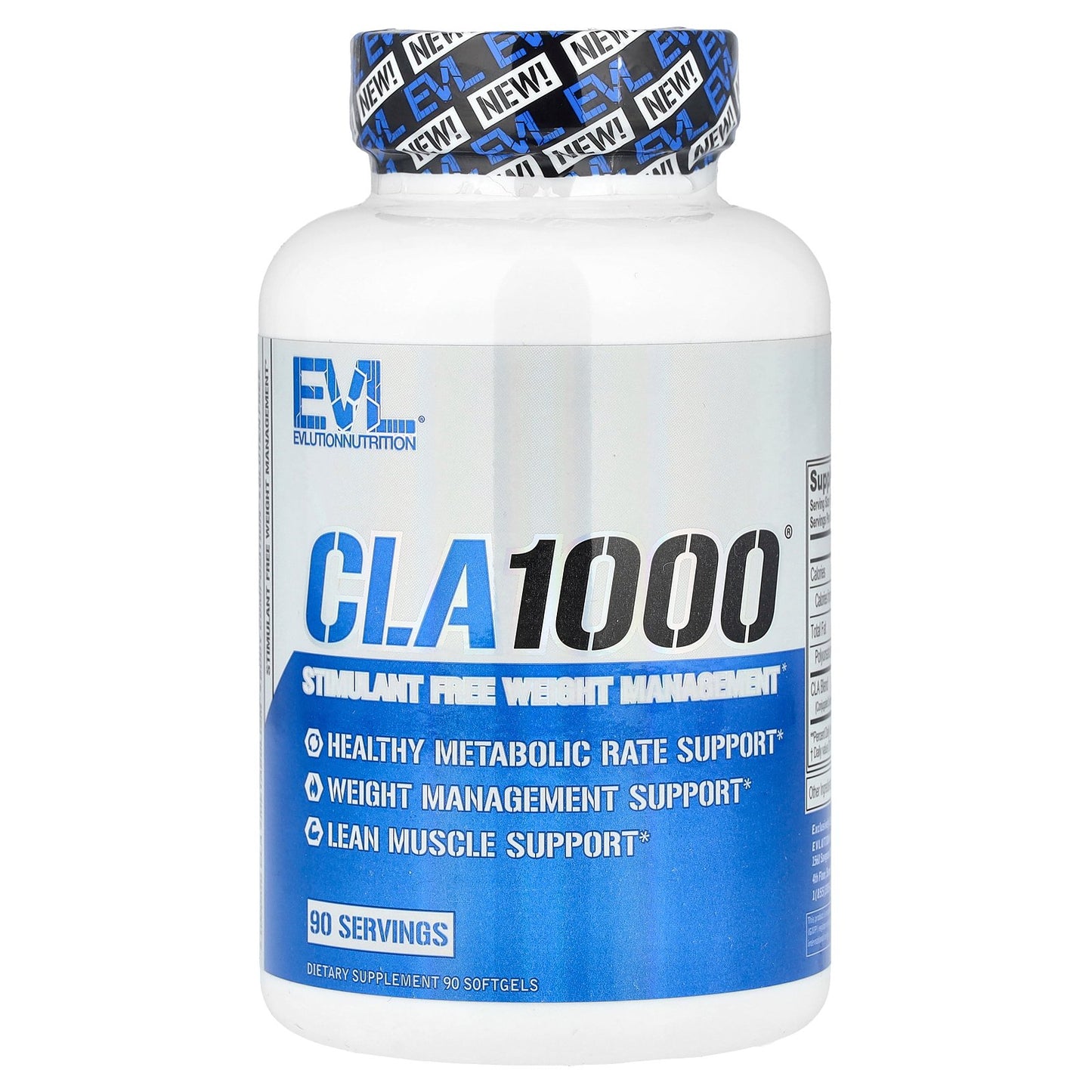 EVLution Nutrition, CLA1000®, Stimulant Free Weight Management, 90 Softgels (1,000 mg per Softgel)
