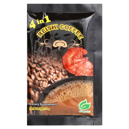 Longreen, 4 in 1 Reishi Coffee, 10 Sachets, 6.35 oz (180 g)