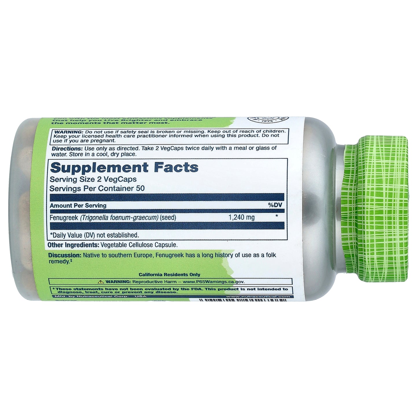 Solaray, True Herbs, Fenugreek, 100 VegCaps (620 mg per Capsule)