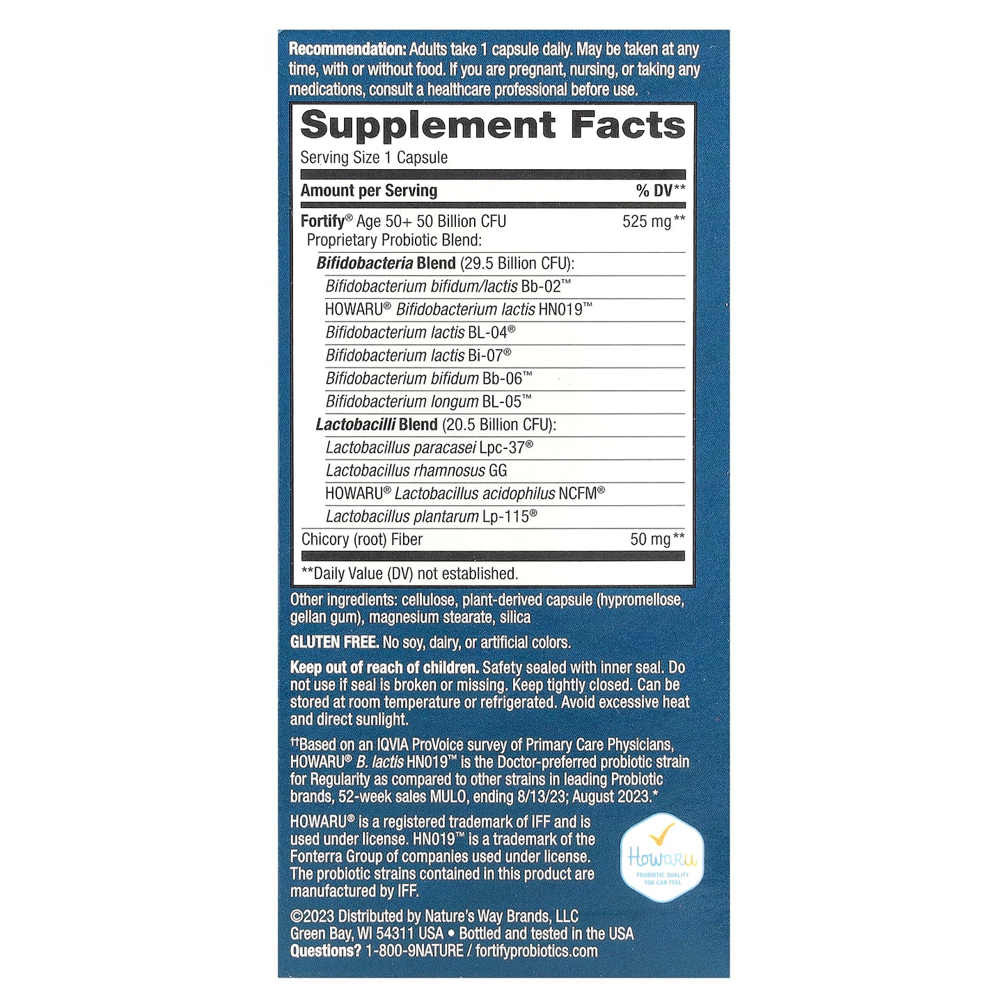 Nature's Way, Fortify®, Probiotic, Adults 50+, 50 Billion, 30 Delayed-Release Capsules