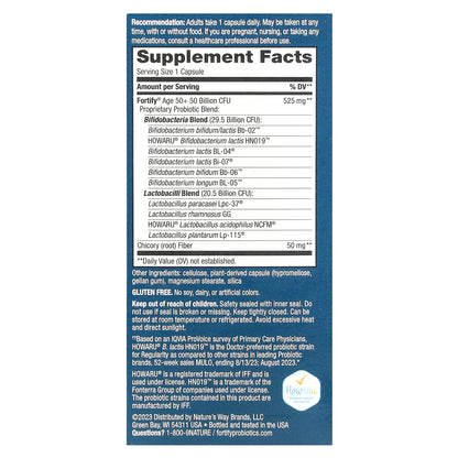 Nature's Way, Fortify®, Probiotic, Adults 50+, 50 Billion, 30 Delayed-Release Capsules
