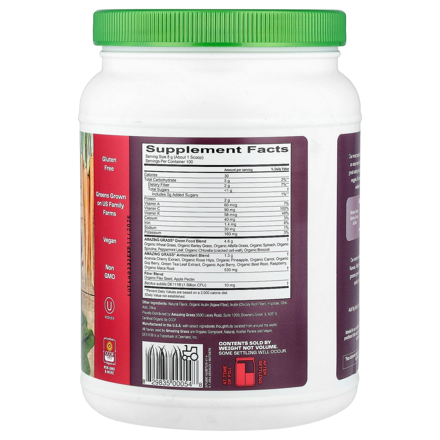 Amazing Grass, Greens Blend Superfood, Berry, 1.76 lb (800 g)