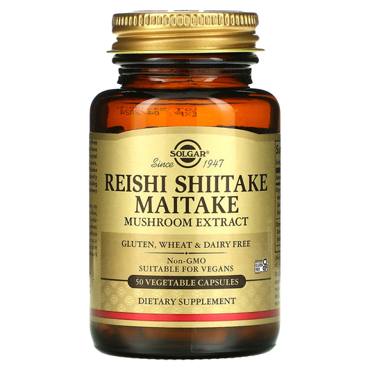 Solgar, Reishi Shiitake Maitake Mushroom Extract, 50 Vegetable Capsules