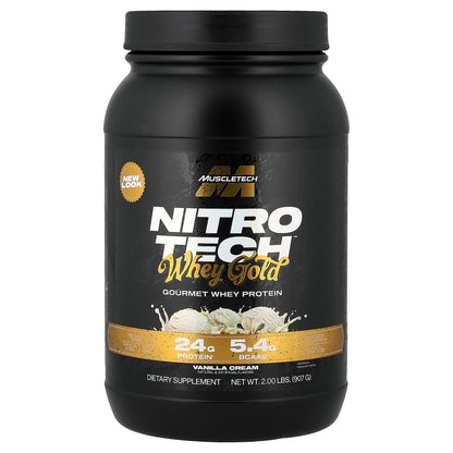 MuscleTech, Nitro-Tech™ 100% Whey Gold, French Vanilla Cream, 2 lbs (907 g)