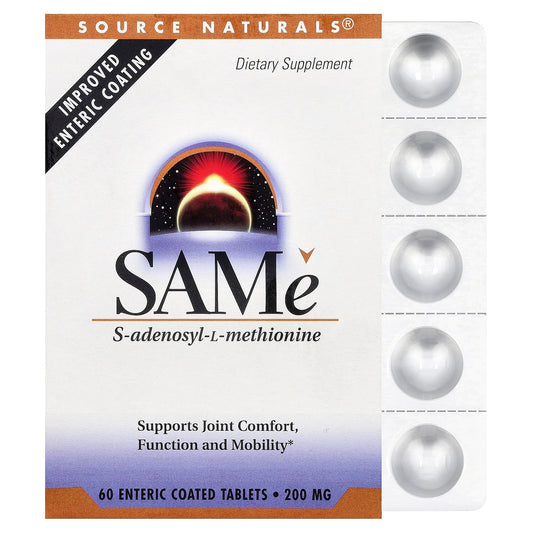 Source Naturals, SAMe, 60 Enteric Coated Tablets (200 mg per Tablet)