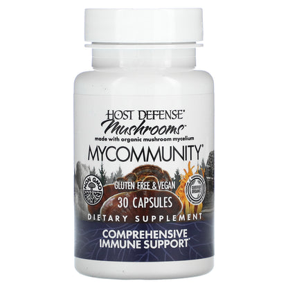 Host Defense, Mushrooms, MyCommunity, 30 Capsules