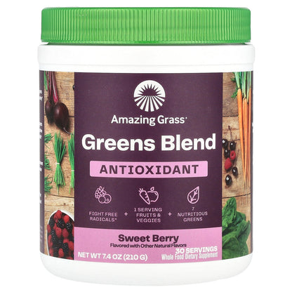 Amazing Grass, Green Blend, Antioxidant, Sweet Berry, 7.4 oz (210 g)