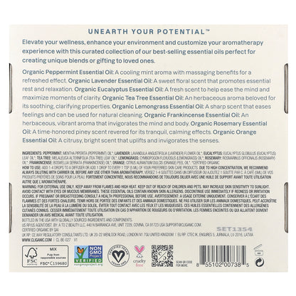 Cliganic, The Iconics, Essential Oil Aromatherapy Set, 8 Piece Set, 0.17 fl oz (5 ml) Each