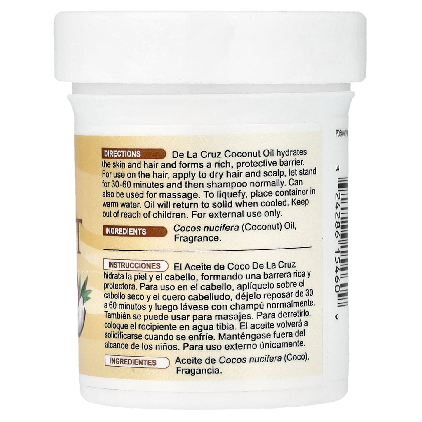 De La Cruz, Coconut Oil, Moisturizer, 2.2 oz (62.5 g)