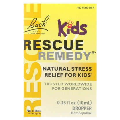 Bach, Rescue Remedy® Dropper Kids, Natural Stress Relief, 0.35 fl oz (10 ml)