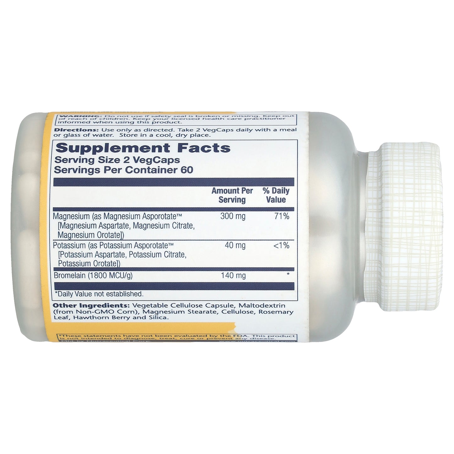 Solaray, Magnesium Potassium Asporotates™ with Bromelain, 120 VegCaps