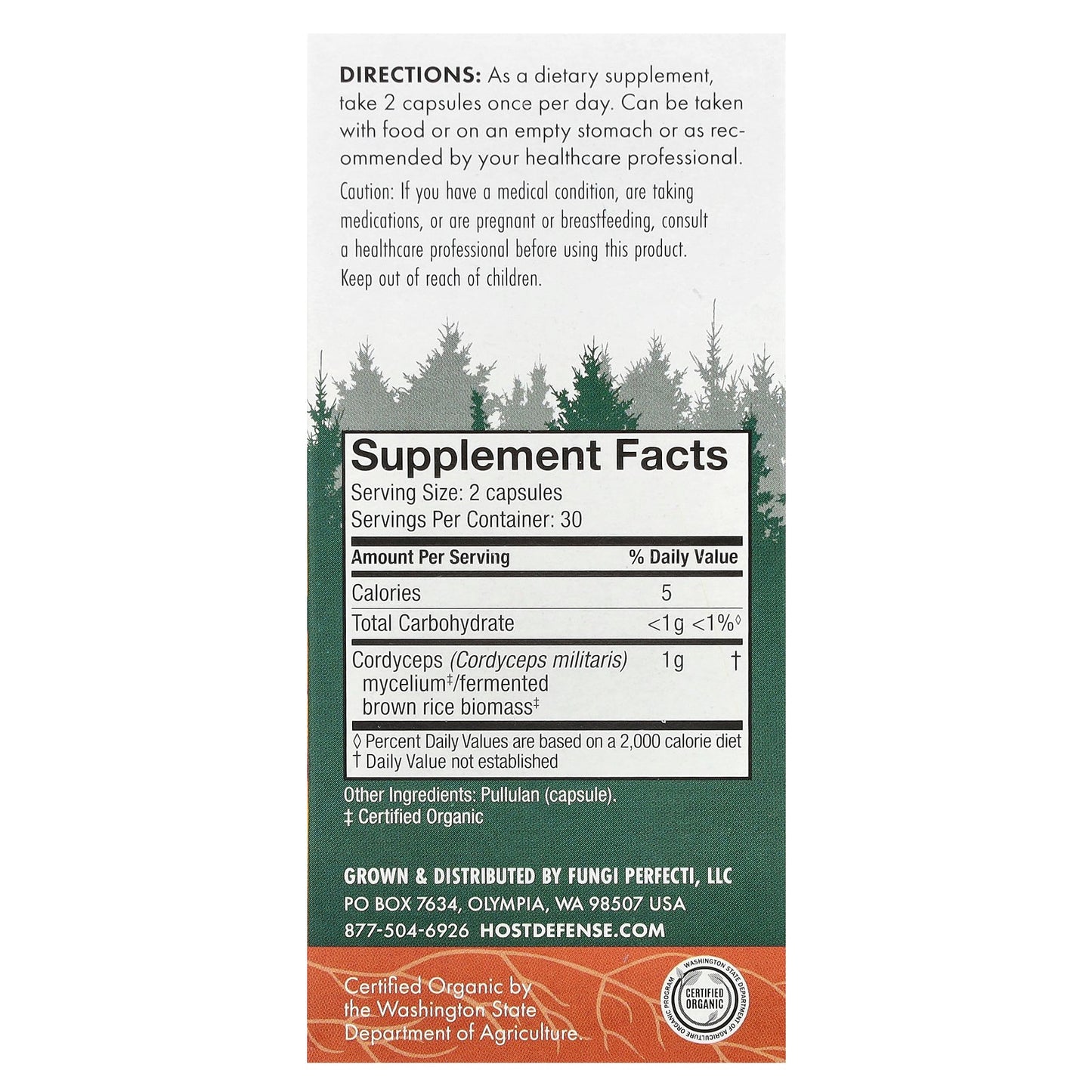 Host Defense, Mushrooms™, Cordyceps, 60 Capsules (0.5 g per Capsule)