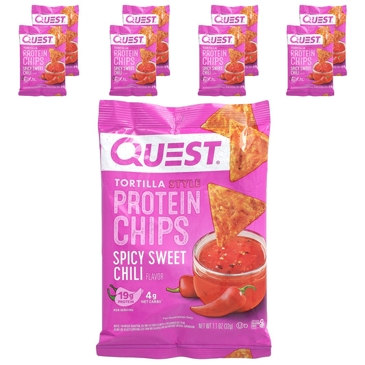 Quest Nutrition, Tortilla Style Protein Chips, Spicy Sweet Chili, 8 Bags, 1.1 oz (32 g) Each