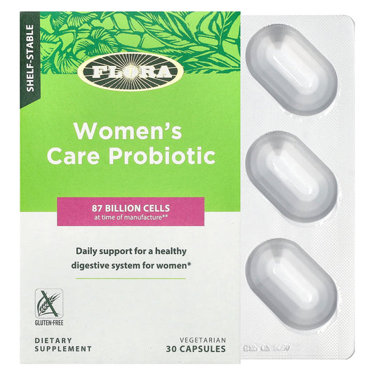 Flora, Women's Care Probiotic, 87 Billion CFU, 30 Vegetarian Capsules