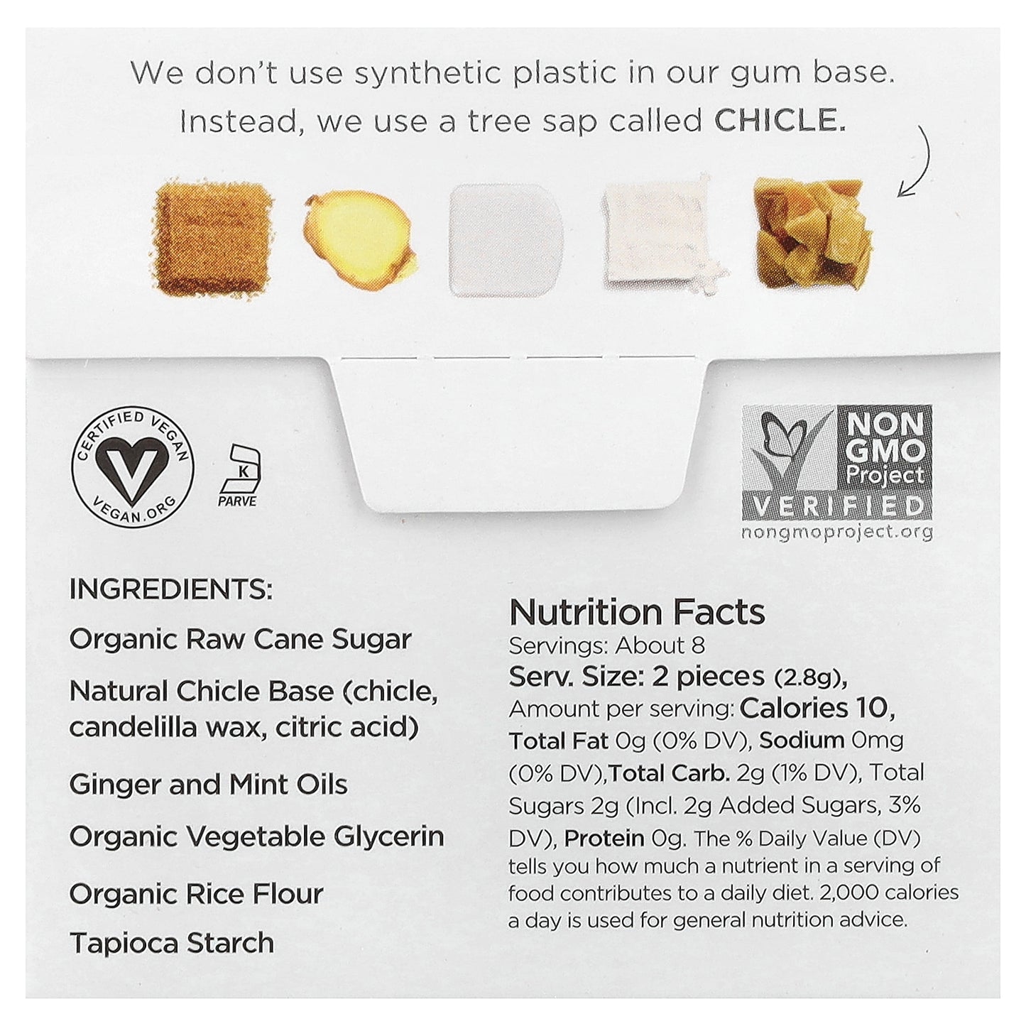 Simply Gum, Chewing Gum, Ginger , 15 Pieces