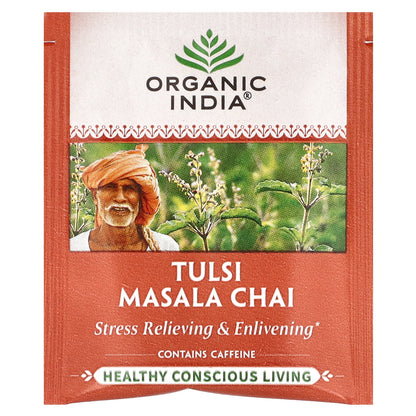 Organic India, Tulsi Masala Chai Tea, 18 Infusion Bags, 1.33 oz (37.8 g)
