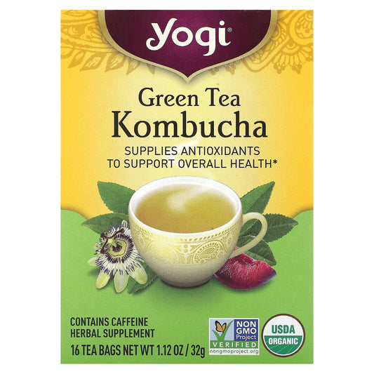 Yogi Tea, Green Tea Kombucha, 16 Tea Bags, 1.12 oz (32 g)