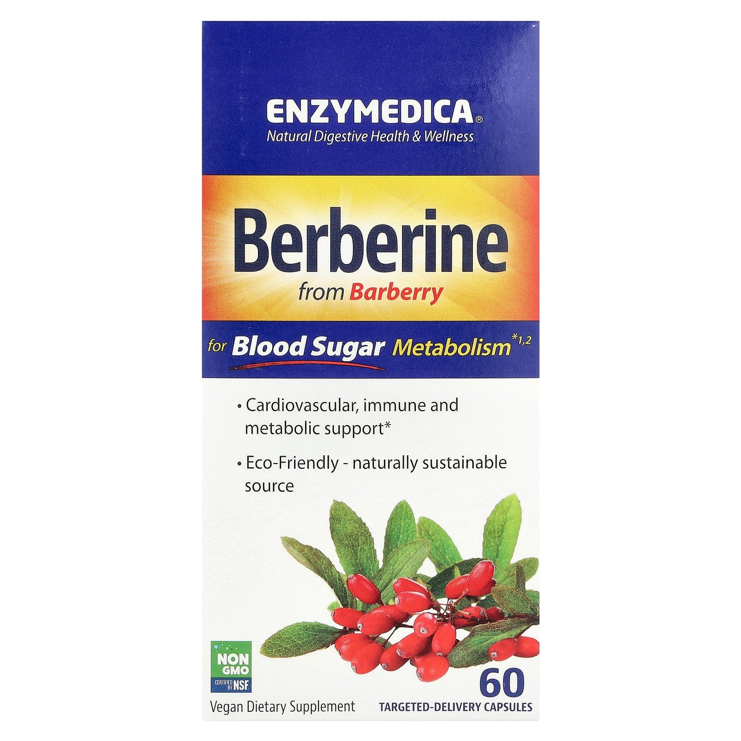 Enzymedica, Berberine, 60 Targeted-Delivery Capsules