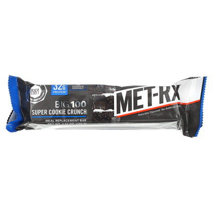 MET-Rx, Big 100, Meal Replacement Bar, Super Cookie Crunch, 9 Bars, 3.52 oz (100 g) Each