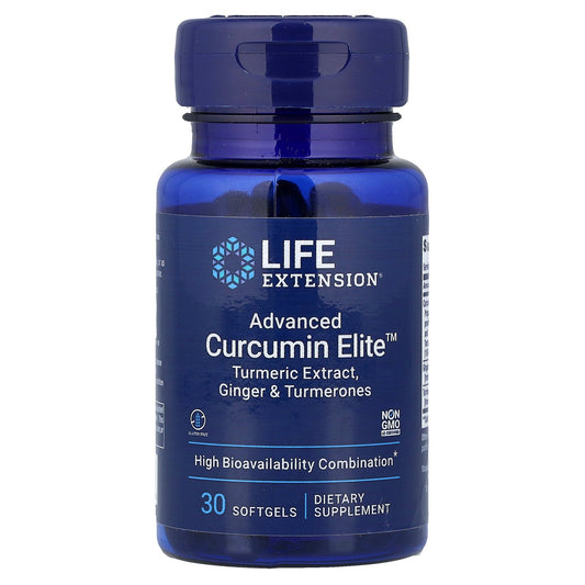 Life Extension, Advanced Curcumin Elite™, Turmeric Extract, Ginger & Turmerones, 30 Softgels