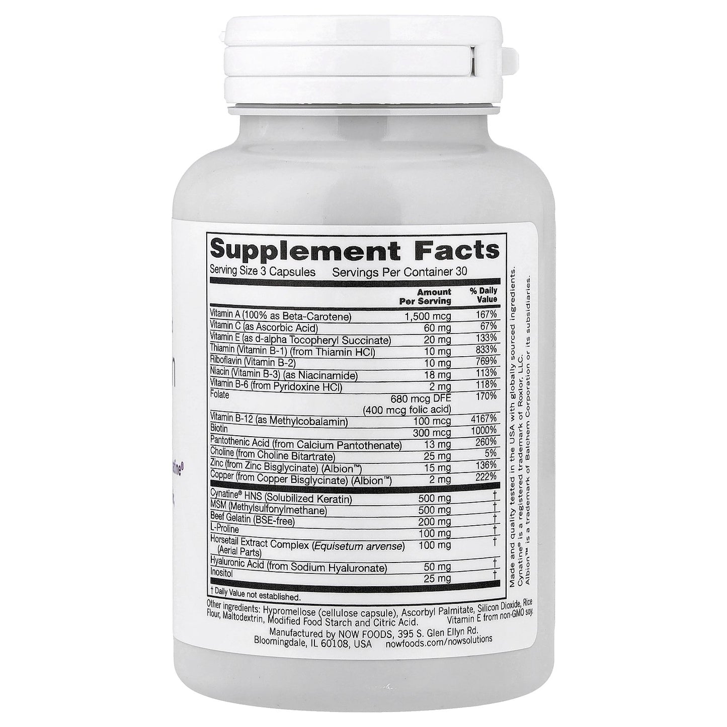 NOW Foods, Solutions, Clinically Advanced Hair, Skin & Nails, 90 Capsules