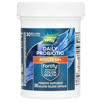 Nature's Way, Fortify®, Daily Probiotic, Adults 50+, 30 Billion CFU, 30 Delayed-Release Capsules