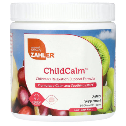 Zahler, ChildCalm, Children's Relaxation Support Formula, Fruit Punch, 60 Chewable Tablets