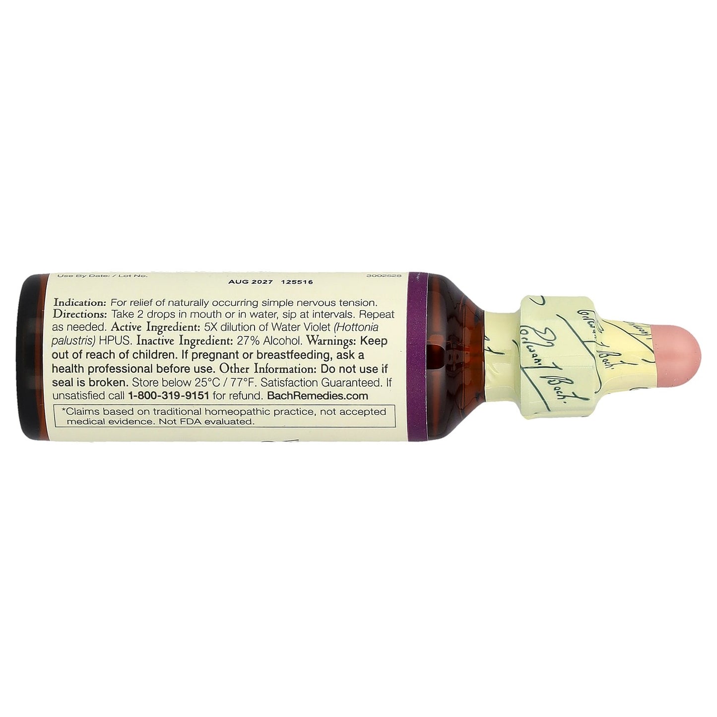 Bach, Original Flower Remedies, Water Violet, 0.7 fl oz (20 ml)