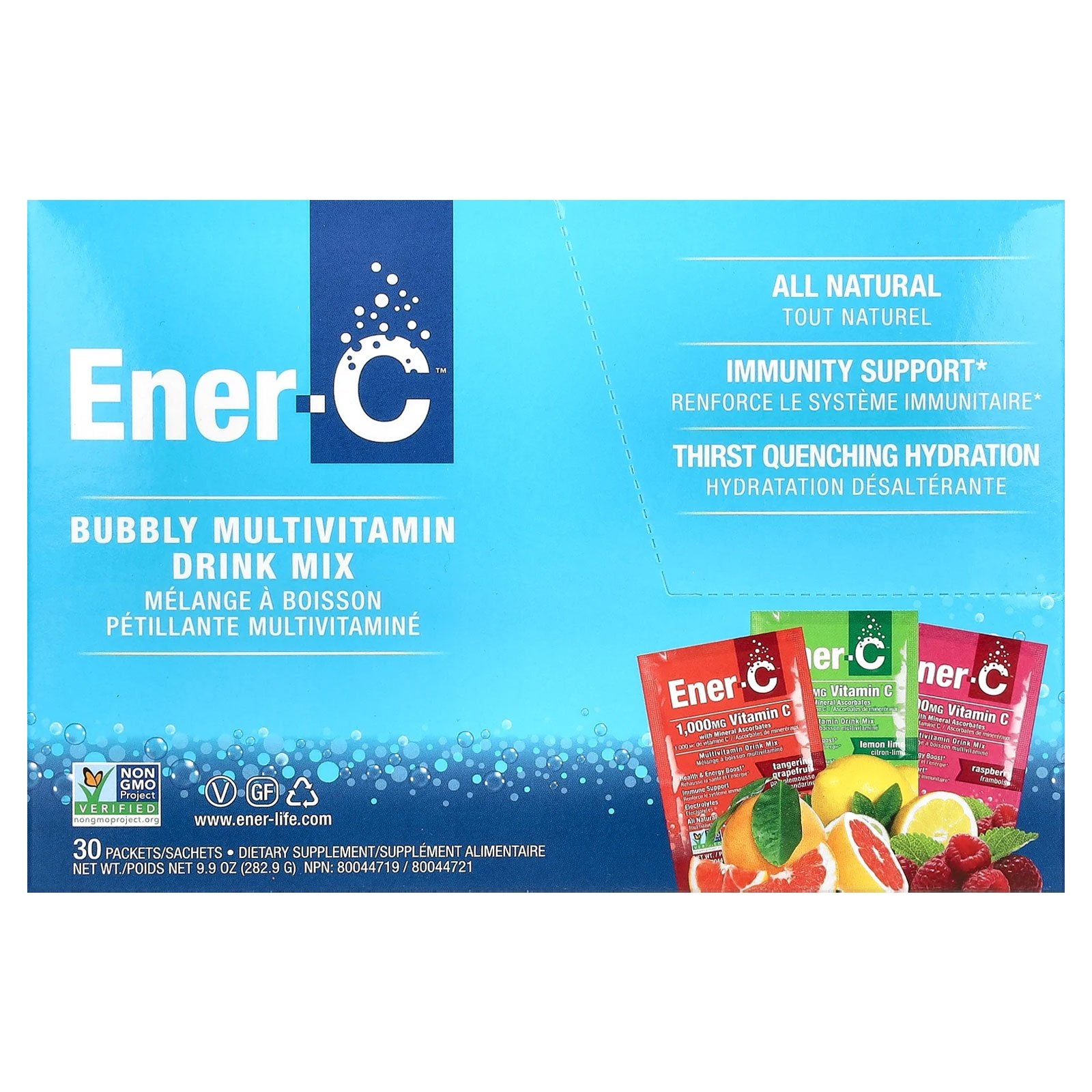 Ener-C, Bubbly Multi-Vitamin Drink Mix, Variety Pack, 1,000 mg, 30 Packets, 9.9 oz (282.9 g)