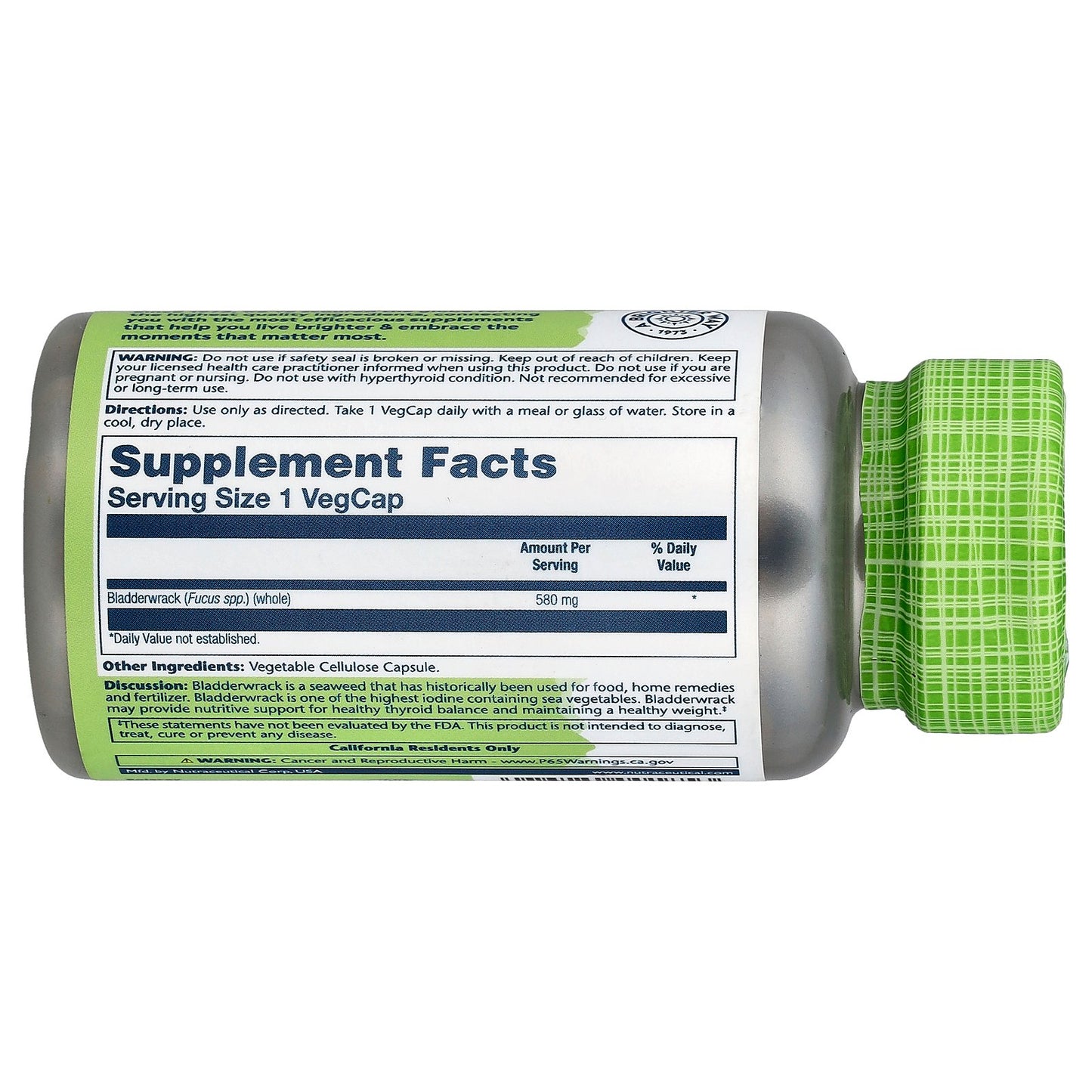 Solaray, True Herbs, Bladderwrack, 580 mg, 100 VegCaps