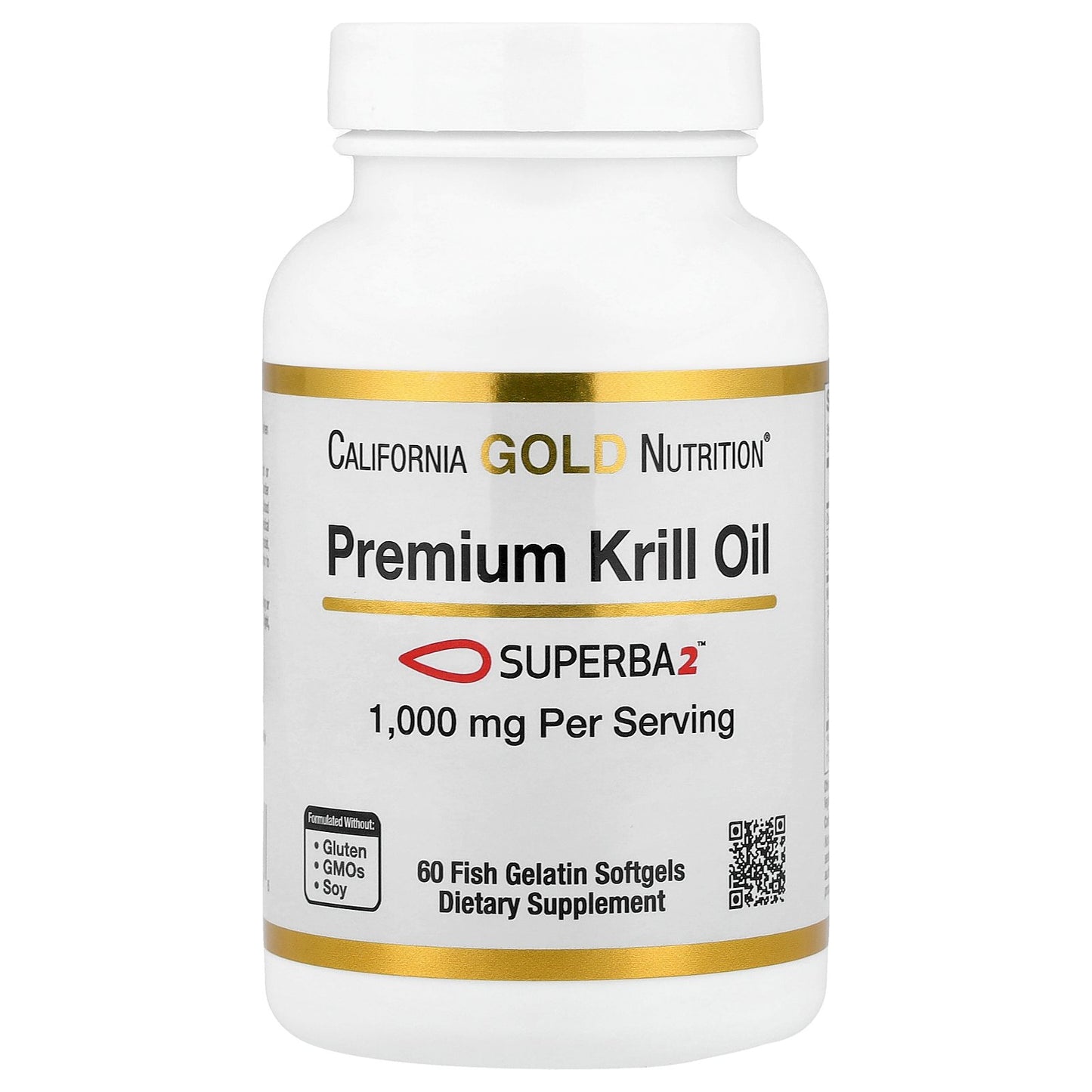 California Gold Nutrition, Premium Krill Oil with Superba2™, 1,000 mg, 60 Softgels