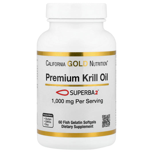 California Gold Nutrition, Premium Krill Oil with Superba2™, 1,000 mg, 60 Softgels