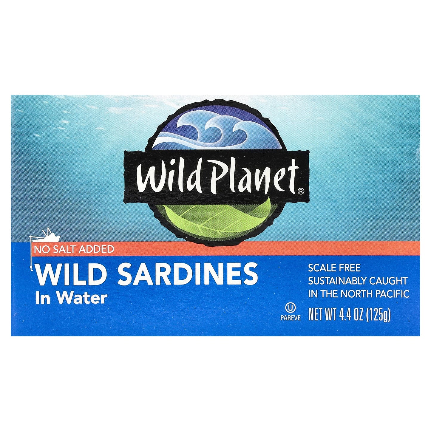 Wild Planet, Wild Sardines In Water, No Salt Added, 4.4 oz (125 g)