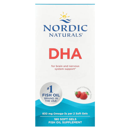 Nordic Naturals, DHA, Strawberry, 180 Soft Gels