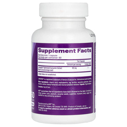 Advanced Orthomolecular Research AOR, CurcuViva™ With LongVida®, 80 mg , 60 Capsules