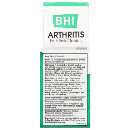 MediNatura, BHI, Arthritis, Pain Relief Tablets, 100 Tablets