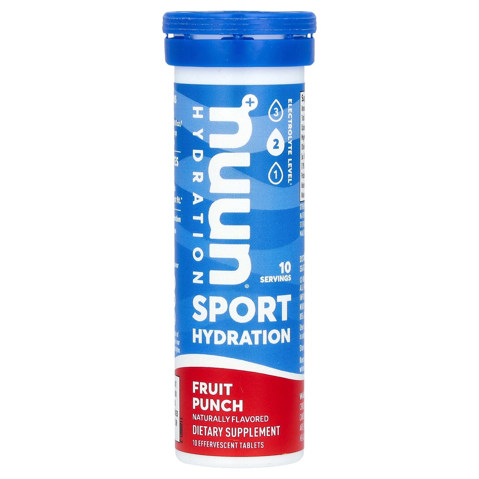 Nuun, Sport Hydration, Effervescent Electrolyte Drink, Fruit Punch, 10 Tablets