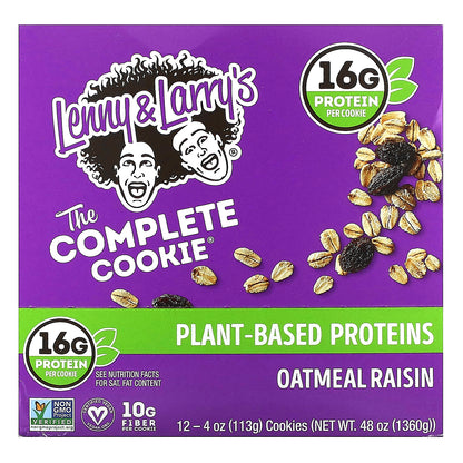 Lenny & Larry's, The Complete Cookie, Oatmeal Raisin, 12 Cookies, 4 oz (113 g) Each