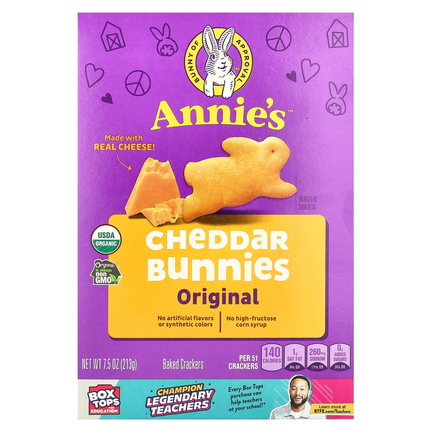 Annie's Homegrown, Cheddar Bunnies, Baked Crackers, Original, 7.5 oz (213 g)
