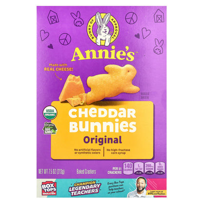 Annie's Homegrown, Cheddar Bunnies, Baked Crackers, Original, 7.5 oz (213 g)
