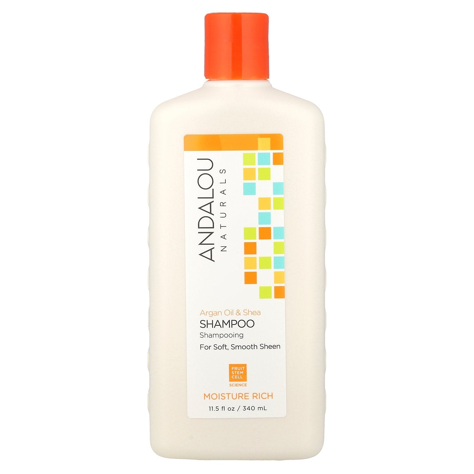 Andalou Naturals, Shampoo, Moisture Rich, For Soft, Smooth Sheen, Argan Oil & Shea, 11.5 fl oz (340 ml)