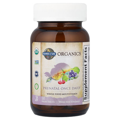 Garden of Life, Organics, Prenatal Once Daily, 30 Vegan Tablets