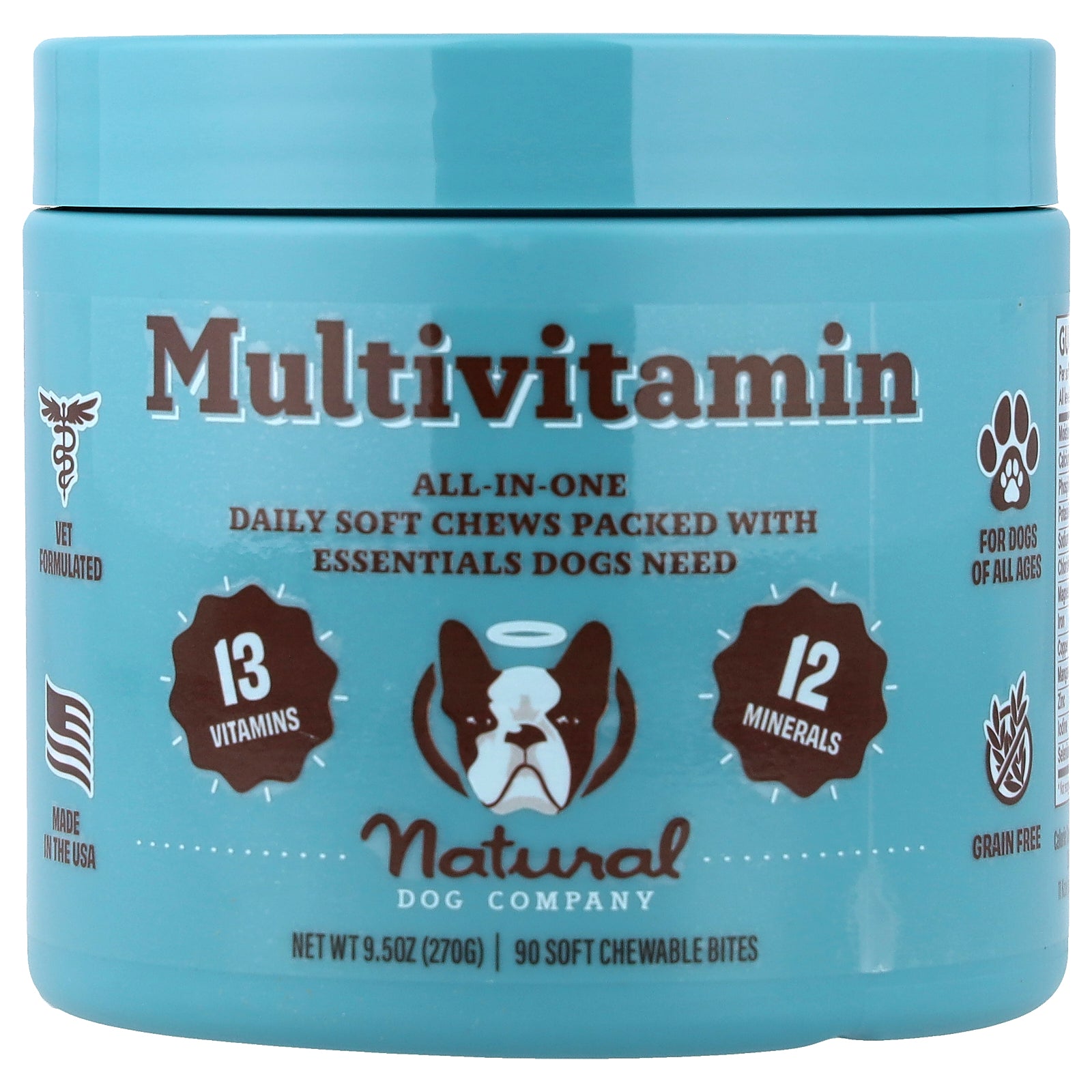 Natural Dog Company, Multivitamin, For Dogs, All Ages, 90 Soft Chewable Bites, 9.5 oz (270 g)