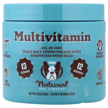 Natural Dog Company, Multivitamin, For Dogs, All Ages, 90 Soft Chewable Bites, 9.5 oz (270 g)